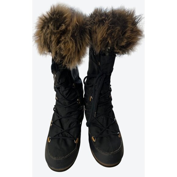 Moon Boot The Original Women's Monaco WP-2 Faux Fur Boots Navy US 9 - Picture 4 of 16